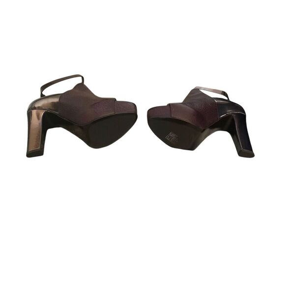 Brunello Cucinelli Women's Brown Leather Slingback Wedge Heels Size 7 - Picture 5 of 7